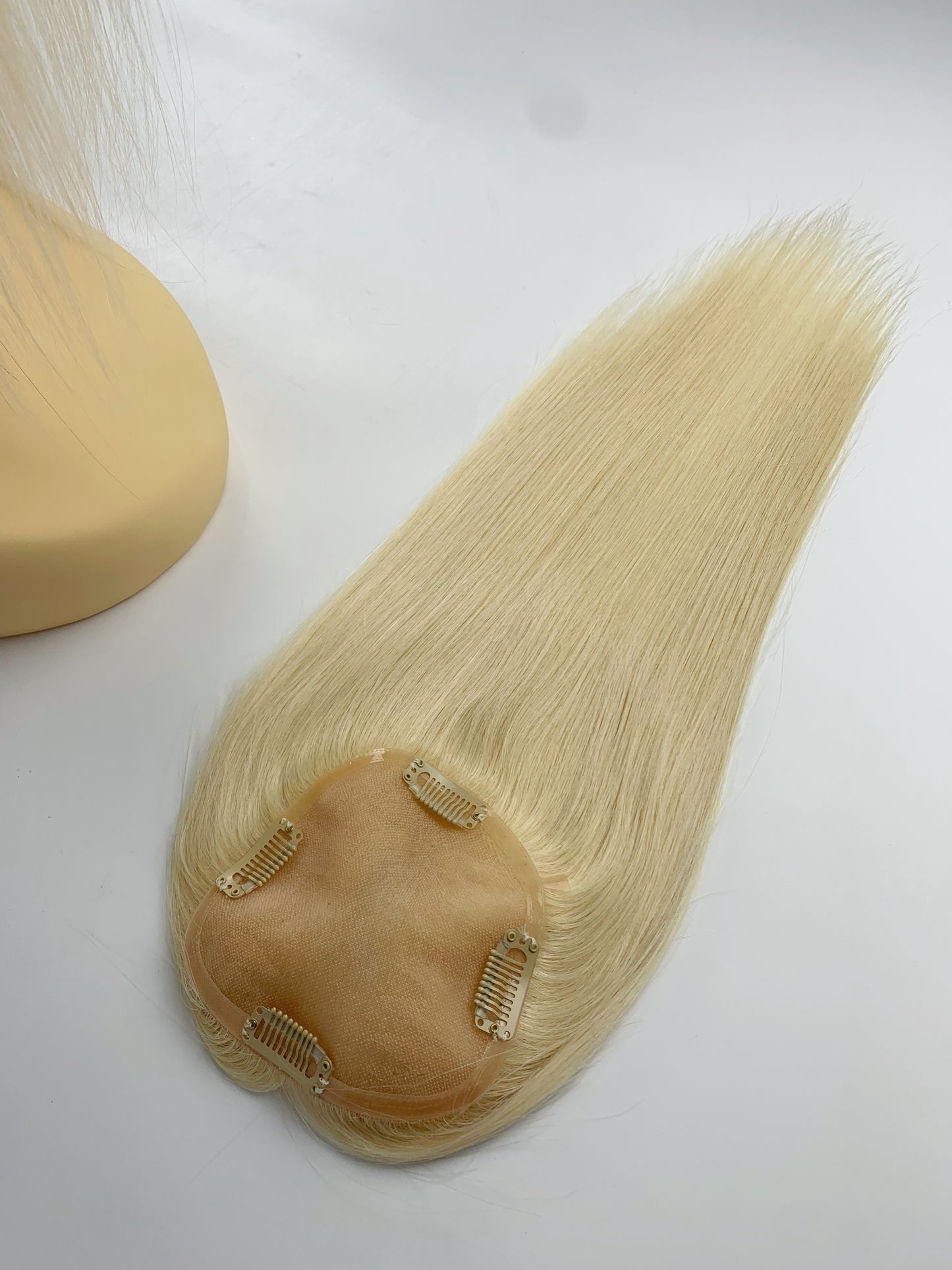 5"*5" Base Clip In Mono Topper Hairpieces Remy Human Hair Natural