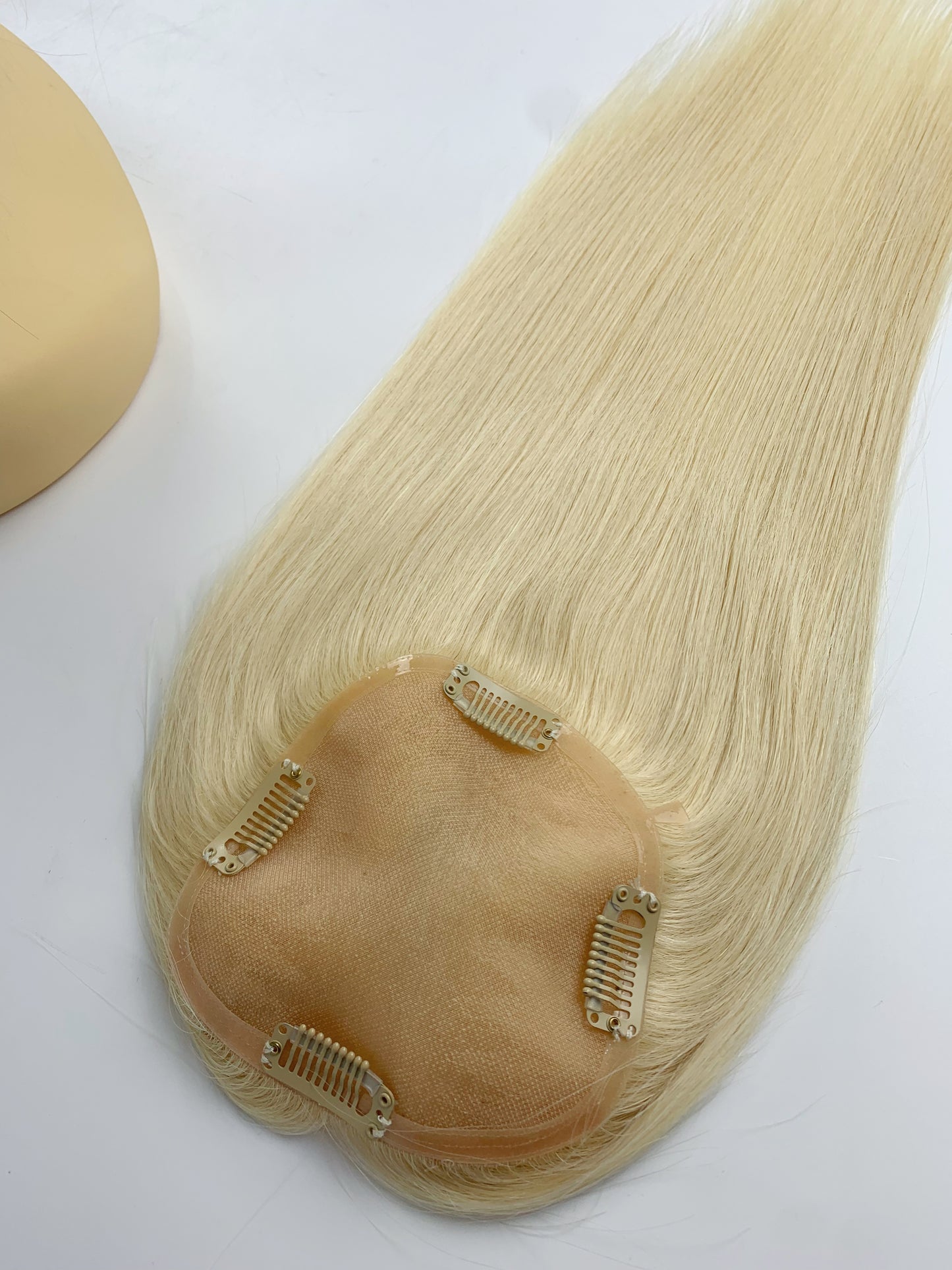 5"*5" Base Clip In Mono Topper Hairpieces Remy Human Hair Natural