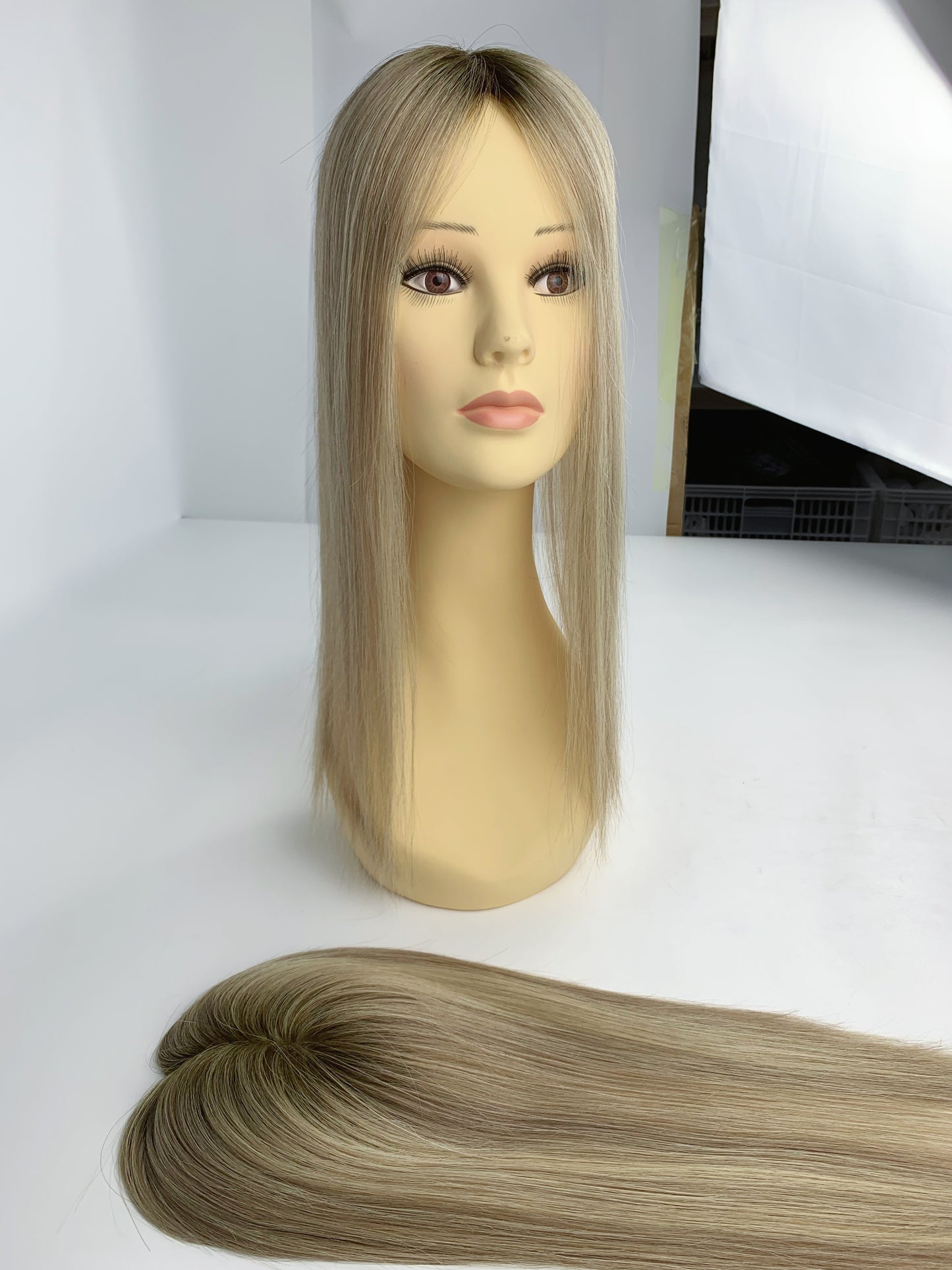 5"*5" Base Clip In Mono Topper Hairpieces Remy Human Hair Natural
