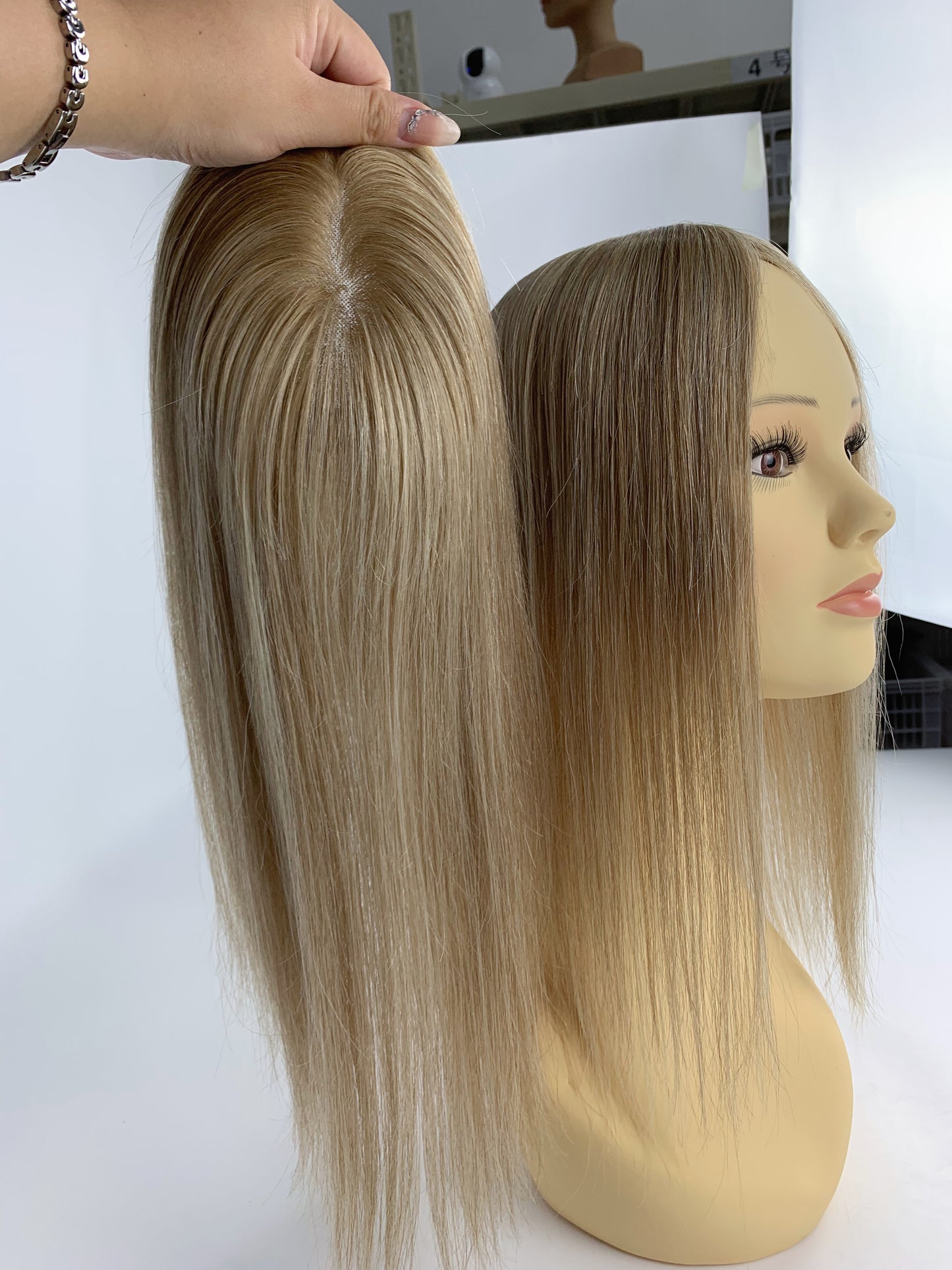 5"*5" Base Clip In Mono Topper Hairpieces Remy Human Hair Natural