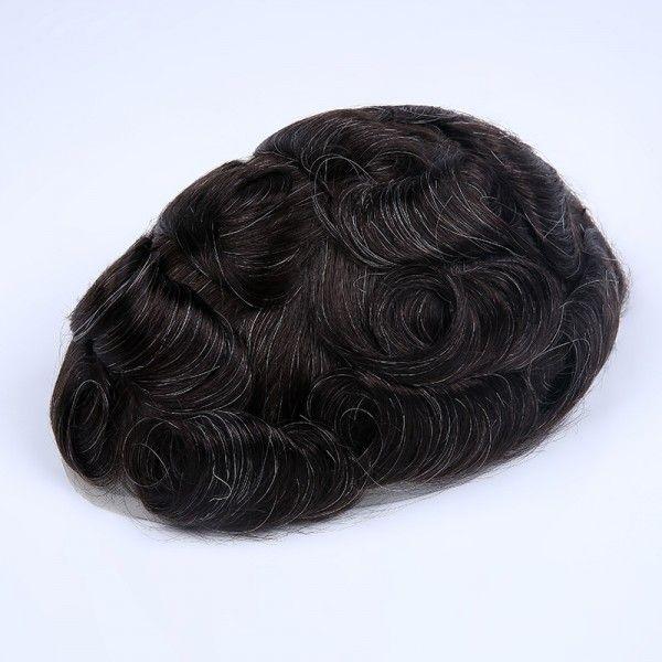 Stock Full French Lace Human Hair Hair Replacement System For Man