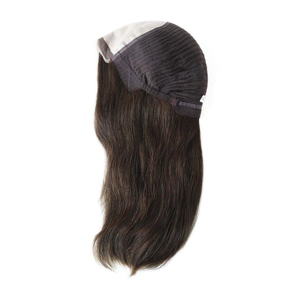 European Cuticle Remy Hair Women Wigs Human Hair Mono Top Lace Medium Size #4
