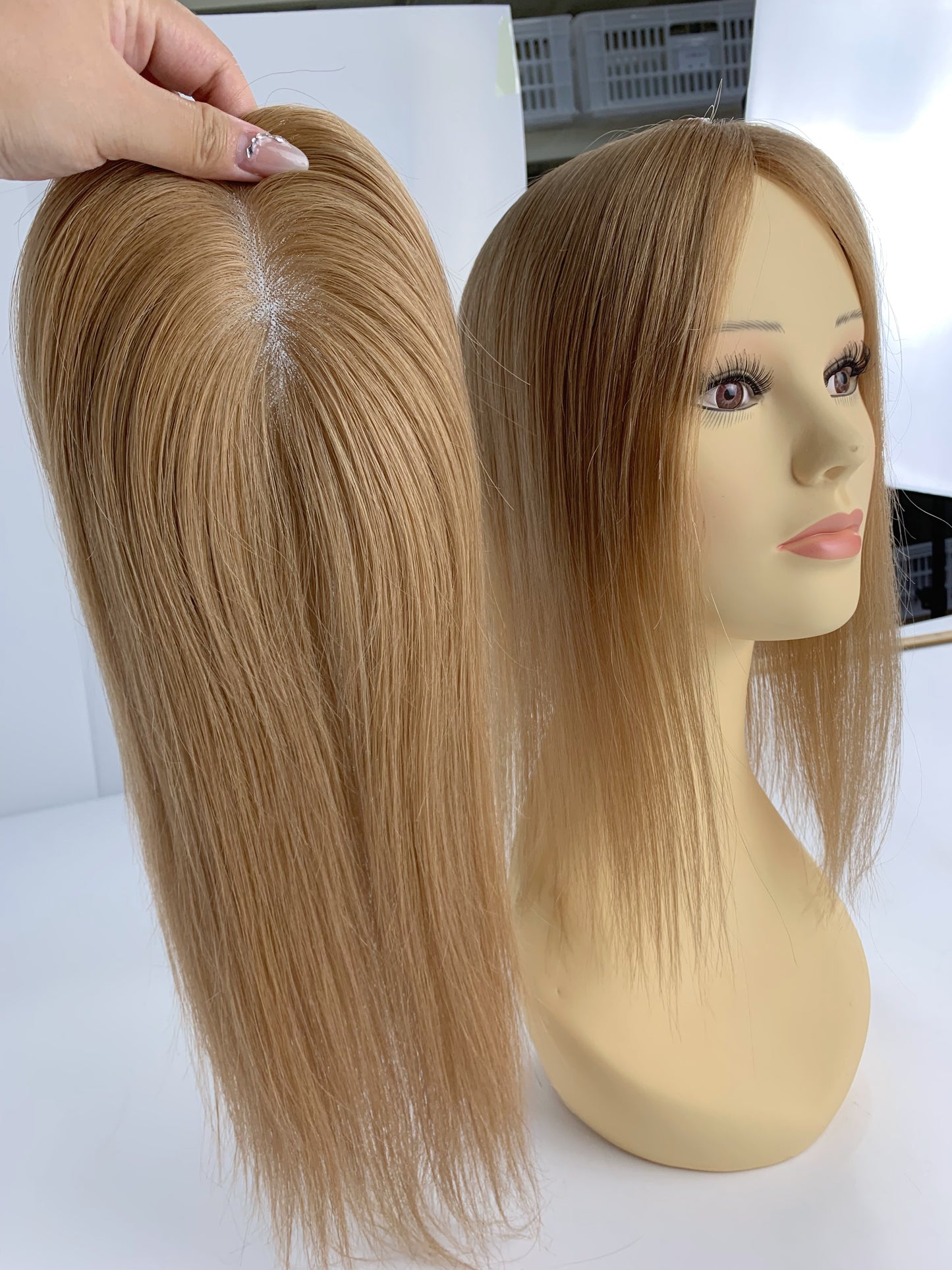 5"*5" Base Clip In Mono Topper Hairpieces Remy Human Hair Natural
