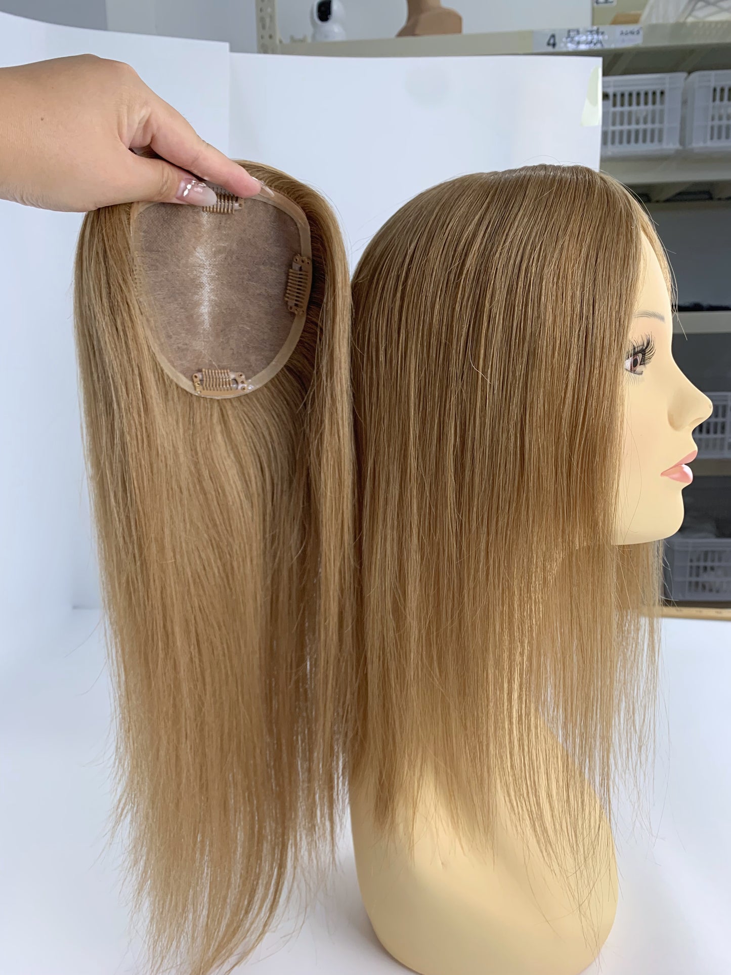 5"*5" Base Clip In Mono Topper Hairpieces Remy Human Hair Natural