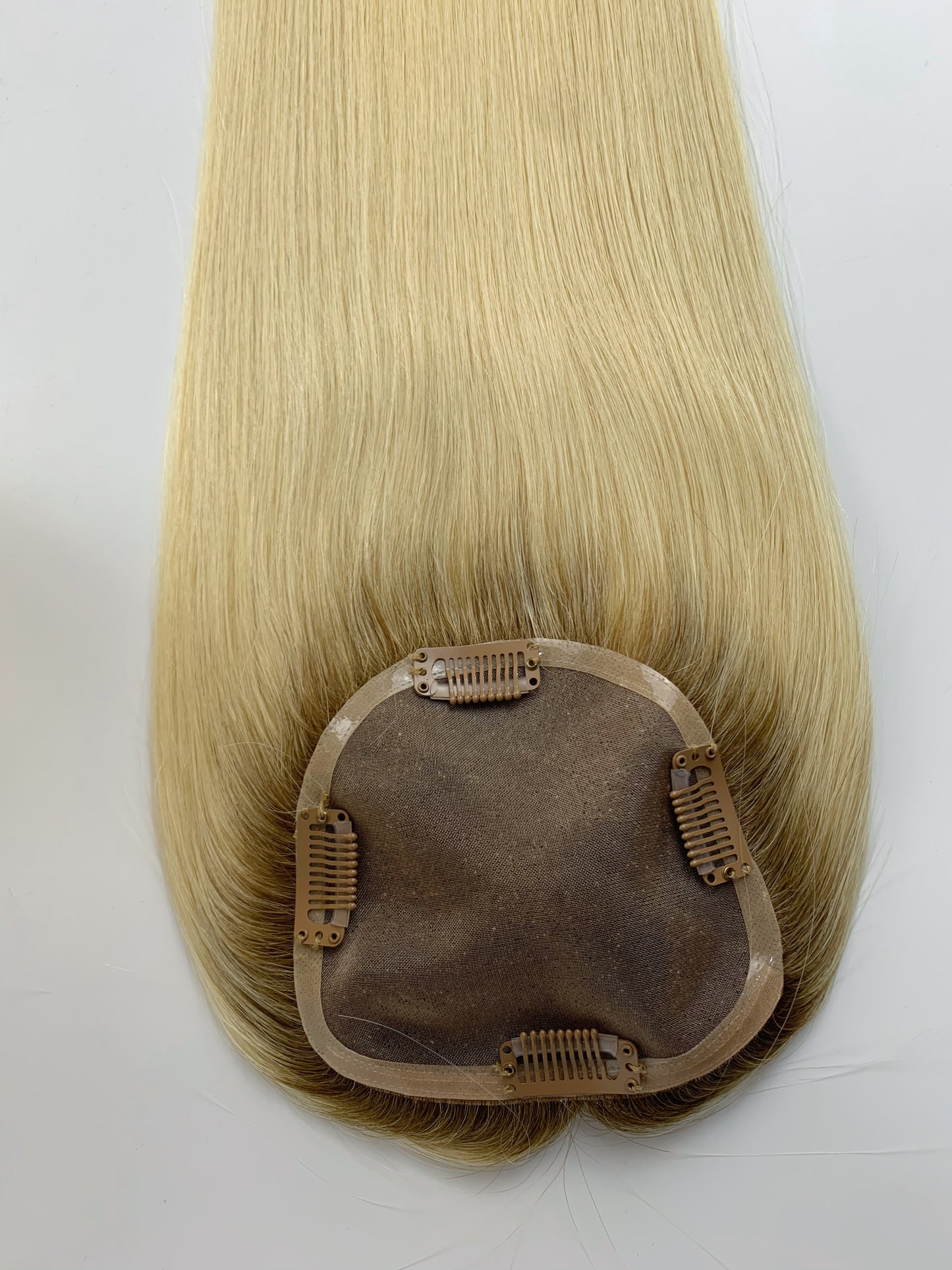 5"*5" Base Clip In Mono Topper Hairpieces Remy Human Hair Natural