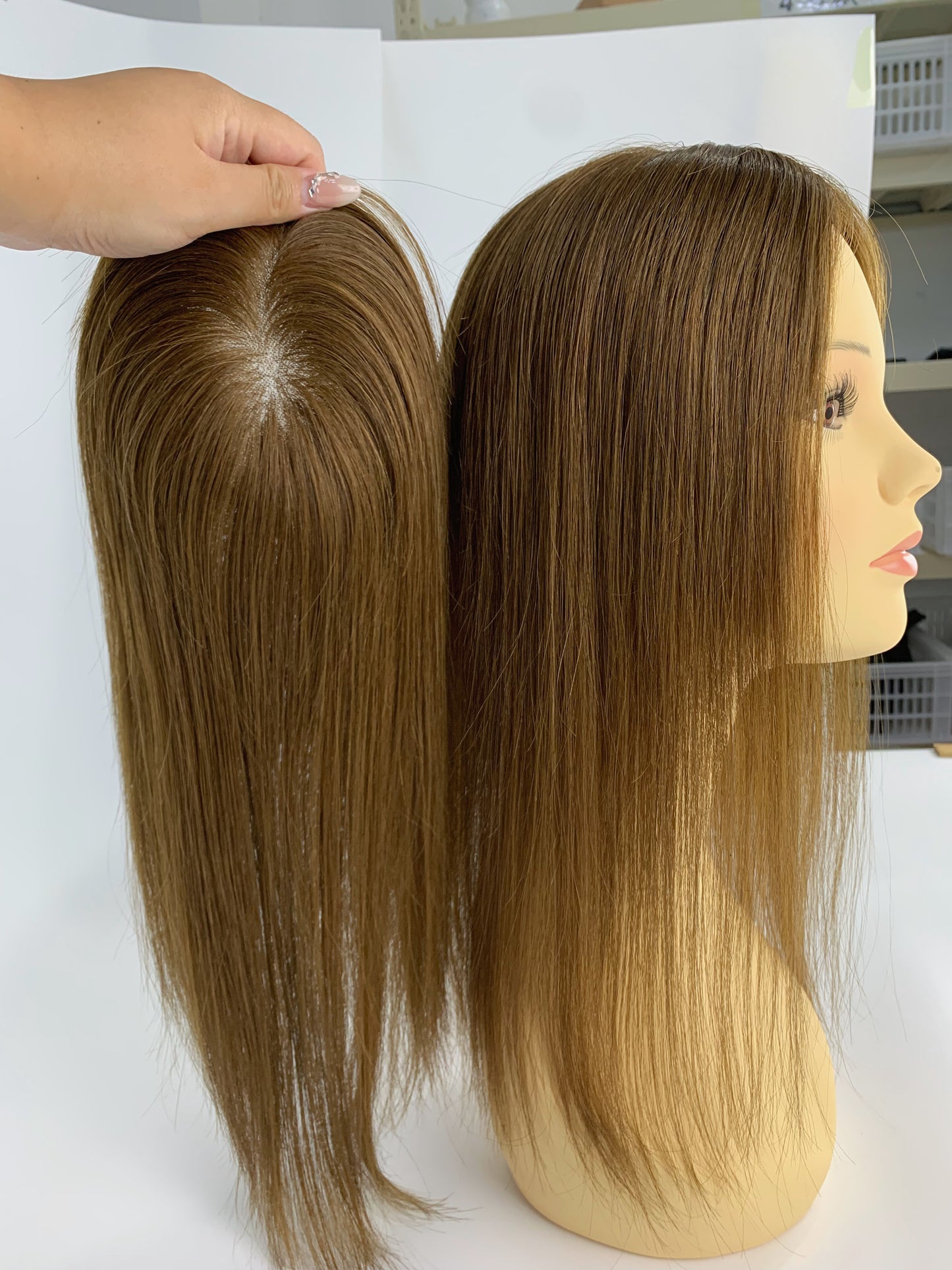 5"*5" Base Clip In Mono Topper Hairpieces Remy Human Hair Natural
