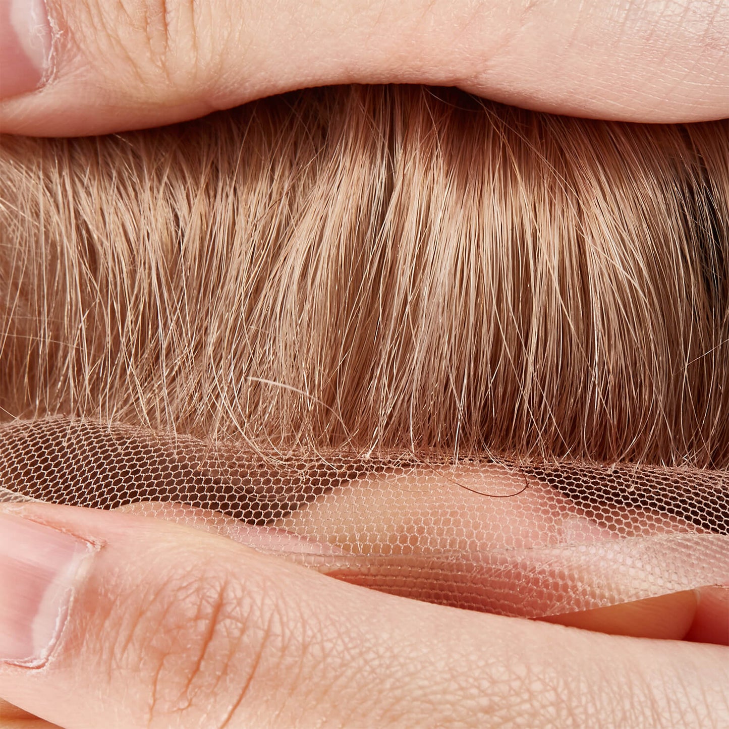 French Lace Center with Poly Side and Back Stock Hair Replacement System For Men