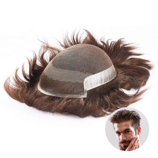 Natural Lace Base With Poly Hair Replacement System For Men