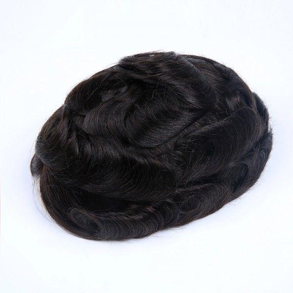 Natural and Durable Bleached French Lace Front Mono Center with Poly Perimeter Stock Hair System