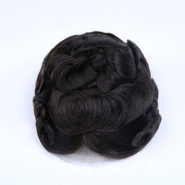 Natural and Durable Bleached French Lace Front Mono Center with Poly Perimeter Stock Hair System
