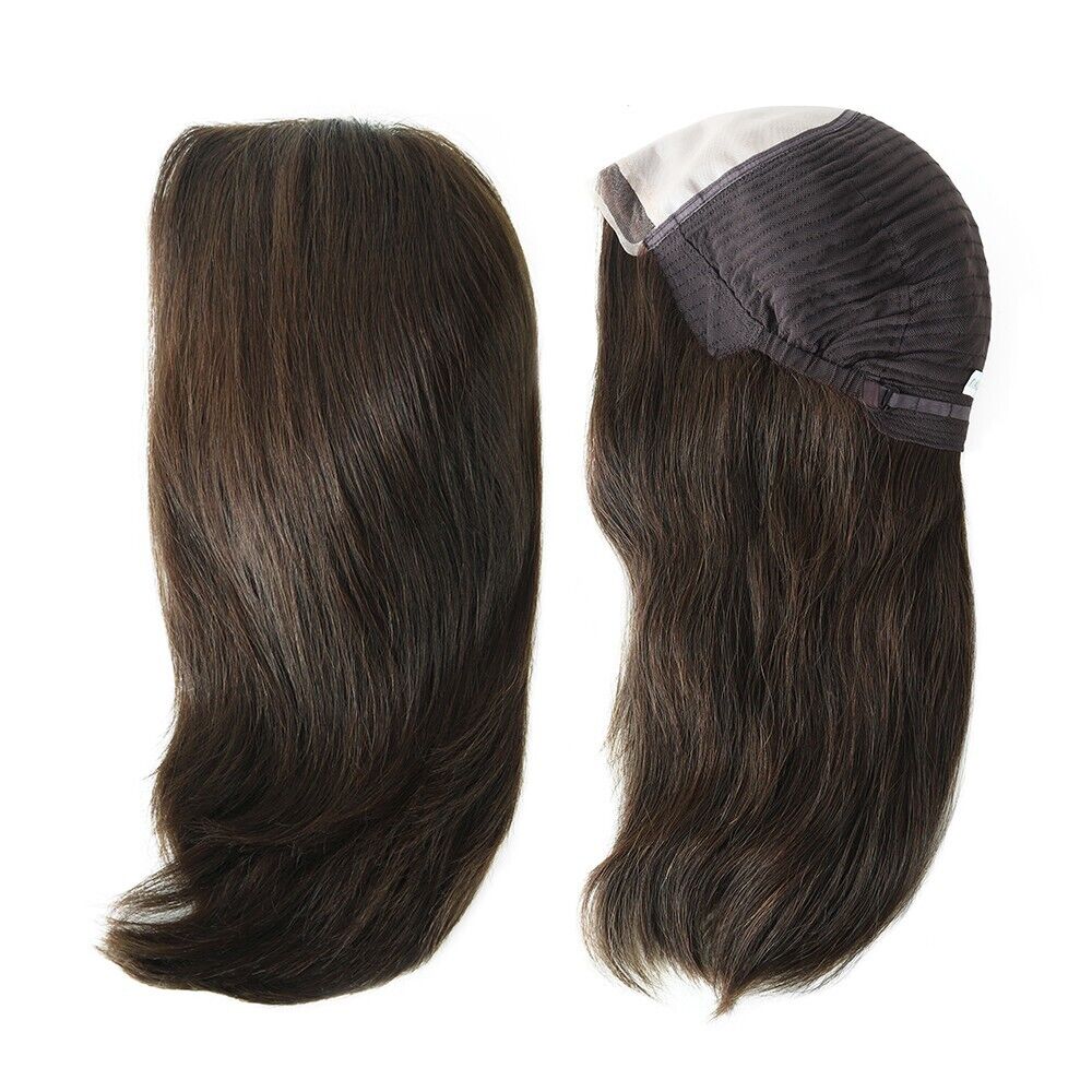 European Cuticle Remy Hair Women Wigs Human Hair Mono Top Lace Medium Size #4