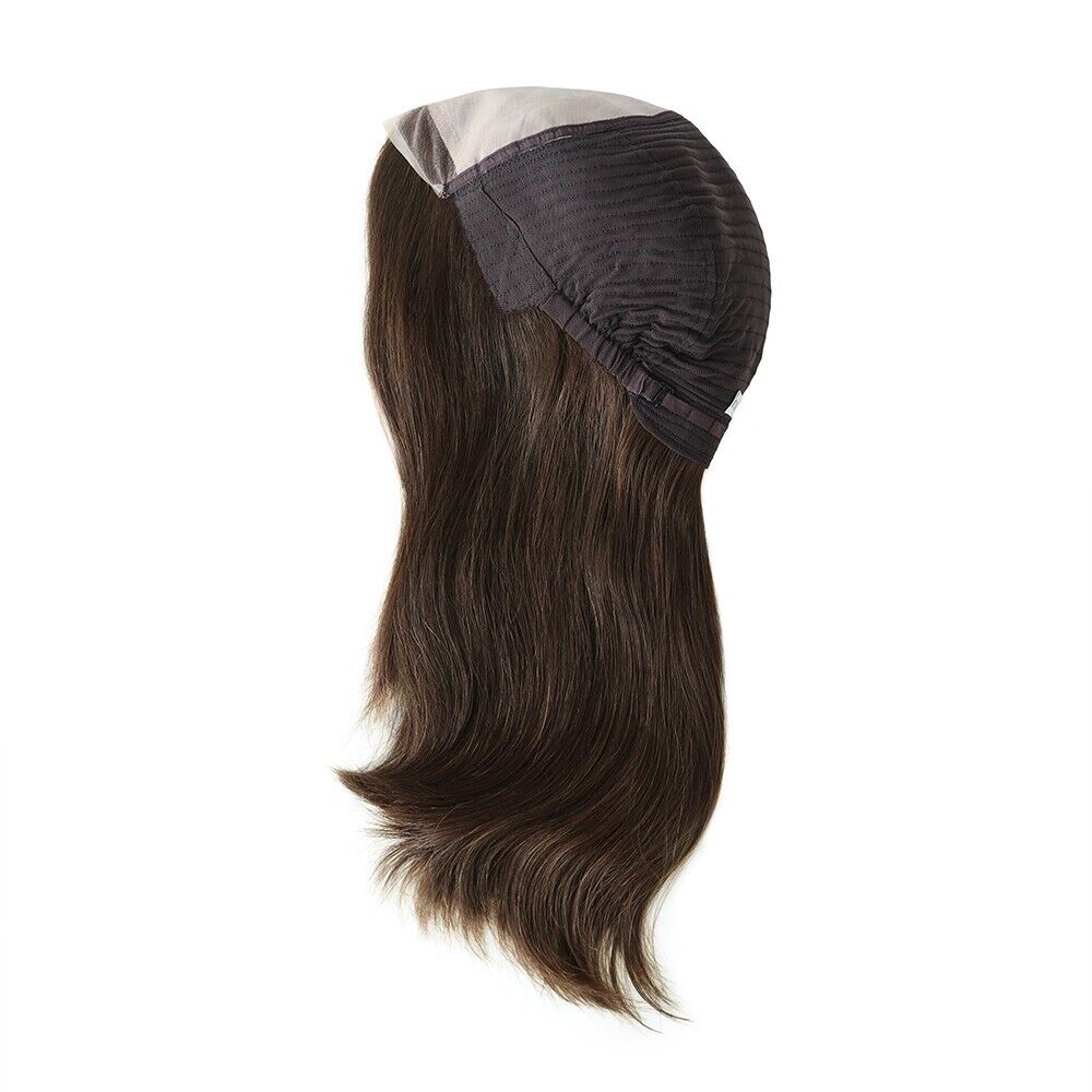 European Cuticle Remy Hair Women Wigs Human Hair Mono Top Lace Medium Size #CAFE